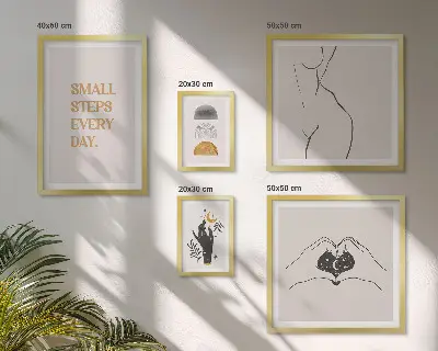 Framed photo set Motivation positive thinking minimalism