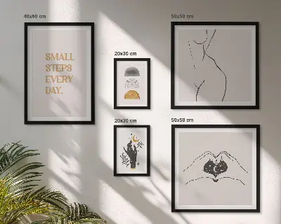 Framed photo set Motivation positive thinking minimalism