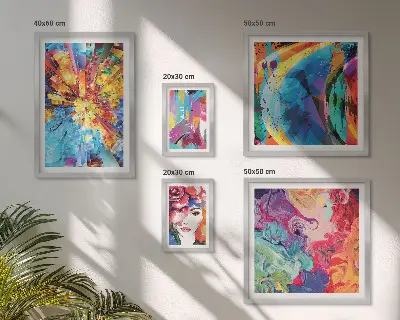 Set of 5 wall art pieces Abstract colorful compositions