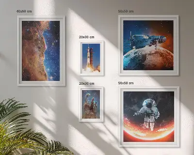 Gallery wall space travel of the galaxy print