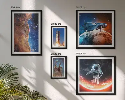 Gallery wall space travel of the galaxy print