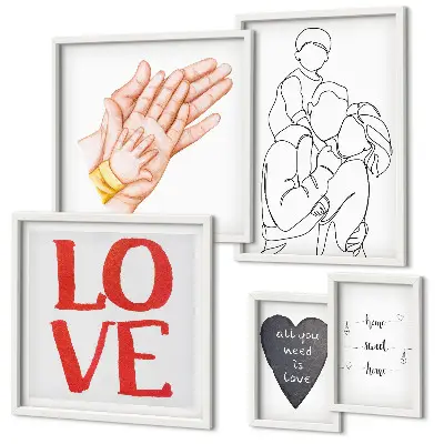 Framed photo set Family, love, warmth, happiness