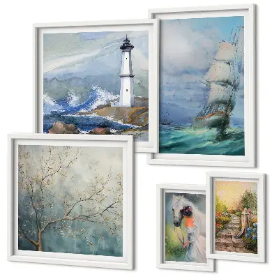 Sea adventures and landscapes wall art set of 5 pieces