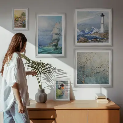 Set of 5 wall art pieces Sea adventures and landscapes
