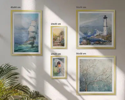 Set of 5 wall art pieces Sea adventures and landscapes