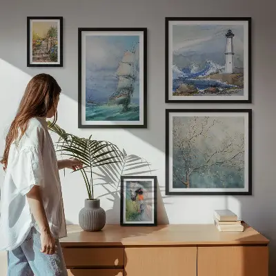 Set of 5 wall art pieces Sea adventures and landscapes