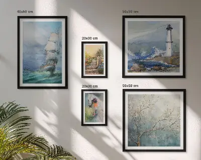 Set of 5 wall art pieces Sea adventures and landscapes