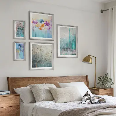 Gallery wall Abstract landscapes flowers