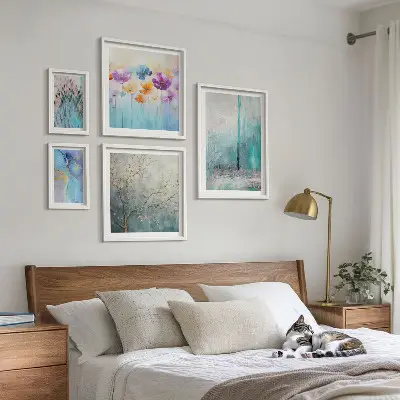 Gallery wall Abstract landscapes flowers