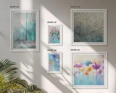 Gallery wall Abstract landscapes flowers