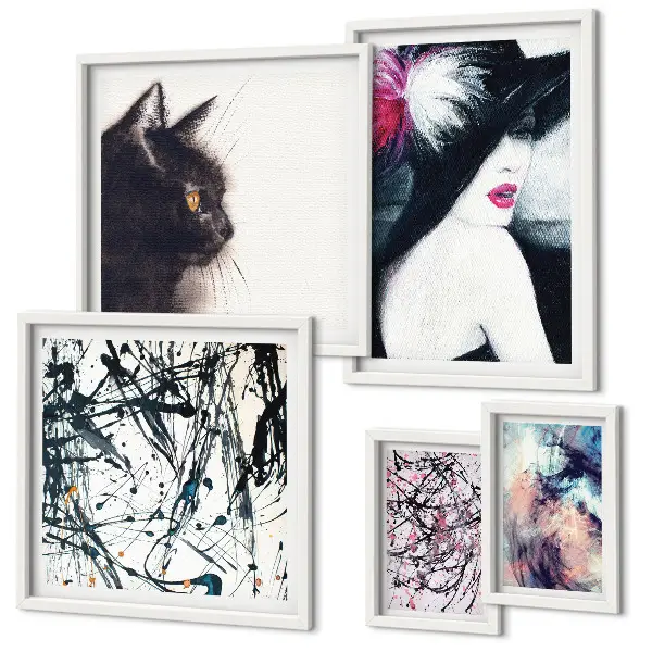 Framed photo set Stylish abstract portraits