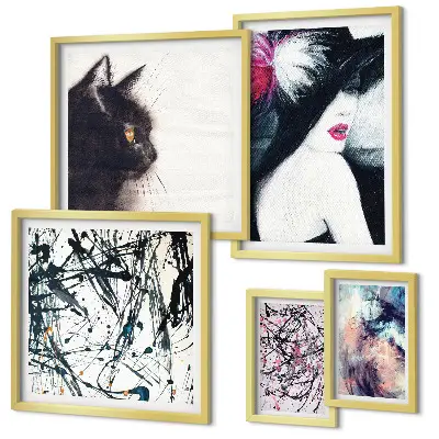 Framed photo set Stylish abstract portraits
