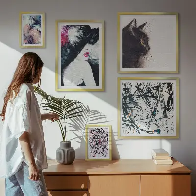 Framed photo set Stylish abstract portraits