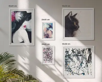 Framed photo set Stylish abstract portraits