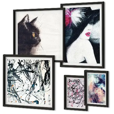 Framed photo set Stylish abstract portraits