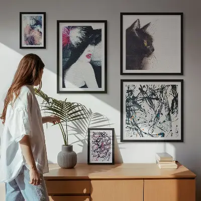 Framed photo set Stylish abstract portraits