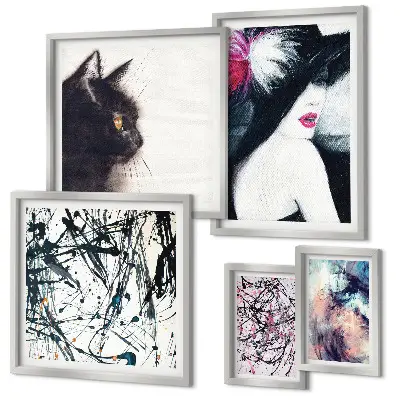 Framed photo set Stylish abstract portraits