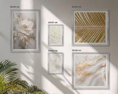 Set of 5 wall art pieces Stylish floral motifs