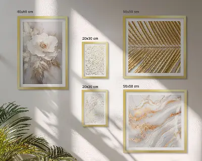 Set of 5 wall art pieces Stylish floral motifs