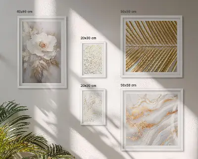 Set of 5 wall art pieces Stylish floral motifs