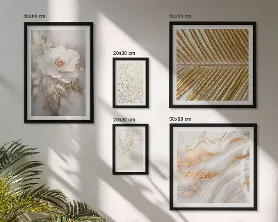 Set of 5 wall art pieces Stylish floral motifs