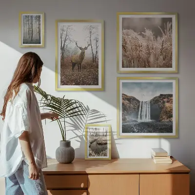 Wildlife landscapes framed photo set
