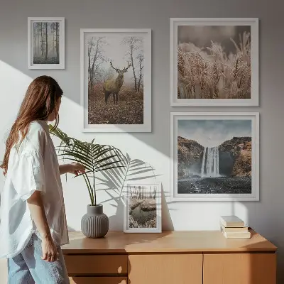 Wildlife landscapes framed photo set