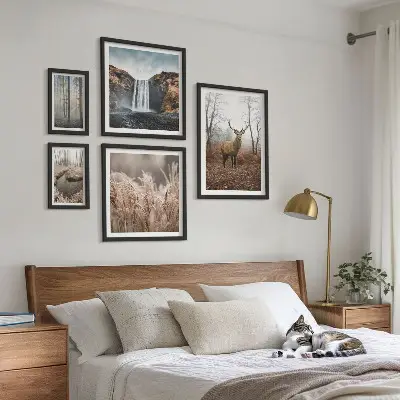 Wildlife landscapes framed photo set