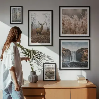 Wildlife landscapes framed photo set