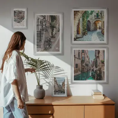 Gallery wall Charming streets with bicycles