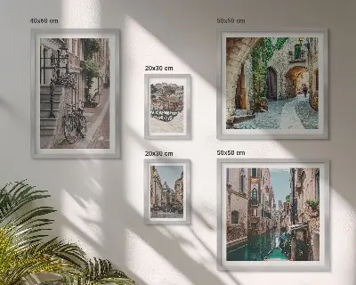 Gallery wall Charming streets with bicycles