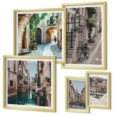 Gallery wall Charming streets with bicycles