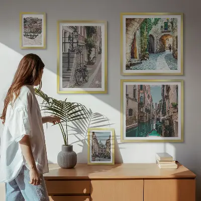 Gallery wall Charming streets with bicycles