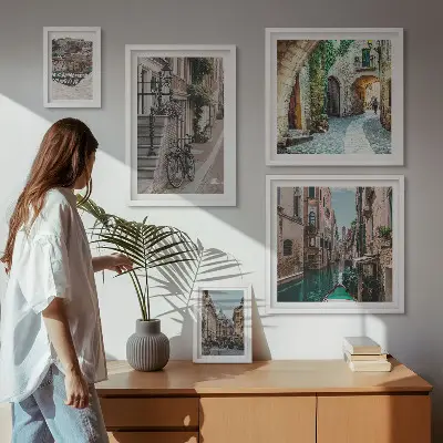 Gallery wall Charming streets with bicycles