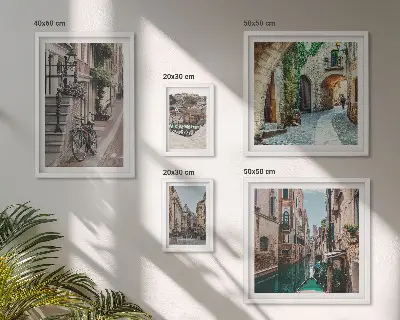 Gallery wall Charming streets with bicycles