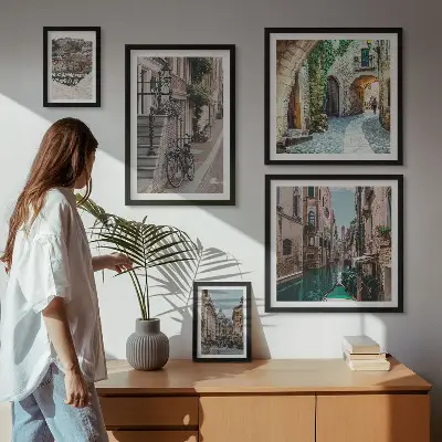 Gallery wall Charming streets with bicycles