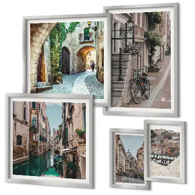 Gallery wall Charming streets with bicycles