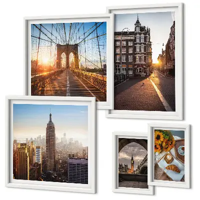 Framed photo set Charming city architecture