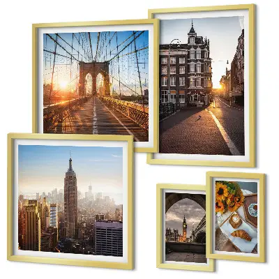 Framed photo set Charming city architecture