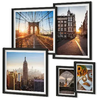 Framed photo set Charming city architecture