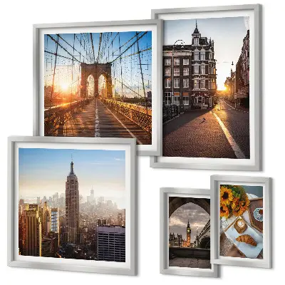 Framed photo set Charming city architecture