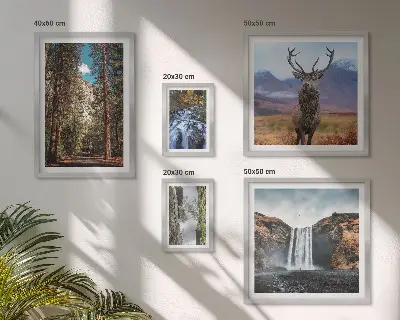 Set of 5 wall art pieces Landscapes waterfalls nature