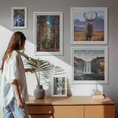 Set of 5 wall art pieces Landscapes waterfalls nature