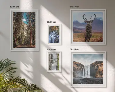 Set of 5 wall art pieces Landscapes waterfalls nature