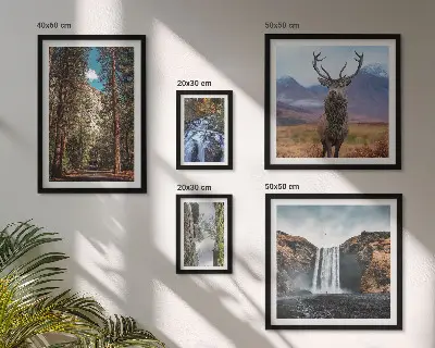 Set of 5 wall art pieces Landscapes waterfalls nature