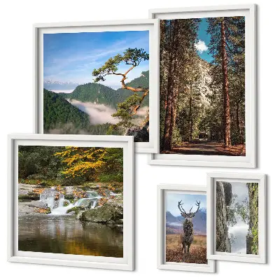 Gallery wall art set mountain landscapes and wild nature prints