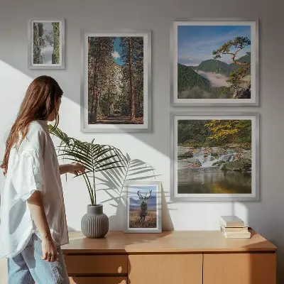 Gallery wall art set mountain landscapes and wild nature prints