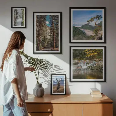 Gallery wall art set mountain landscapes and wild nature prints
