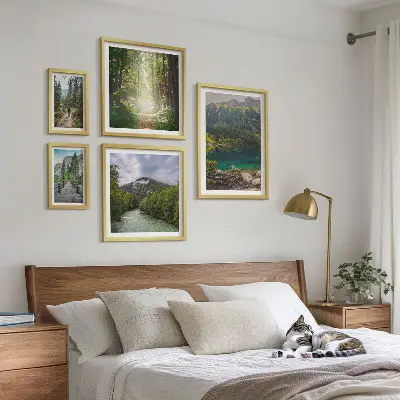 Framed photo set Mountain landscapes and forest trails