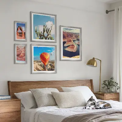 Set of 5 wall art pieces Mountain landscapes and waters